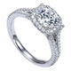 Engagement Ring 14k White Gold Diamond Halo