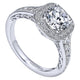 14K White Gold Diamond Halo 14K White Gold Engagement Ring ER7294W44Jj