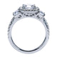 Engagement Ring 14k White Gold Diamond Halo