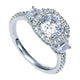 Engagement Ring 14k White Gold Diamond Halo