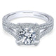 14K White Gold Diamond Halo 14K White Gold Engagement Ring ER7493W44Jj