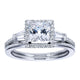 Engagement Ring 14k White Gold Diamond Halo
