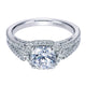 Engagement Ring 14k White Gold Diamond Halo