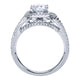 Engagement Ring 14k White Gold Diamond Halo