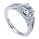 Engagement Ring 14k White Gold Diamond Halo