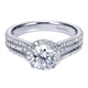 Engagement Ring 14k White Gold Diamond Halo