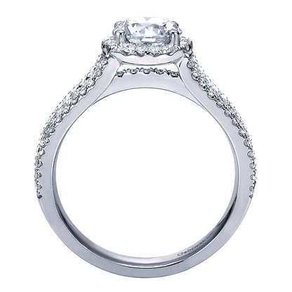 Engagement Ring 14k White Gold Diamond Halo