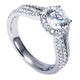 Engagement Ring 14k White Gold Diamond Halo