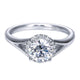 Engagement Ring 14k White Gold Diamond Halo