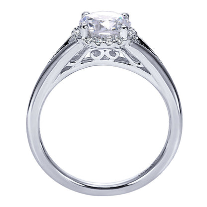 Engagement Ring 14k White Gold Diamond Halo