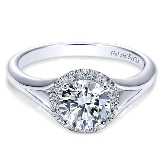 14K White Gold Diamond Halo 14K White Gold Engagement Ring ER7808W44Jj
