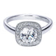 Engagement Ring 14k White Gold Diamond Halo