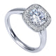 Engagement Ring 14k White Gold Diamond Halo