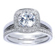 Engagement Ring 14k White Gold Diamond Halo