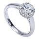 Engagement Ring 14k White Gold Diamond Halo