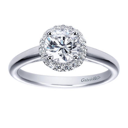 Engagement Ring 14k White Gold Diamond Halo