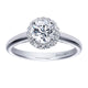 Engagement Ring 14k White Gold Diamond Halo