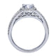 Engagement Ring 14k White Gold Diamond Halo