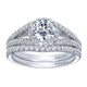 Engagement Ring 14k White Gold Diamond Halo