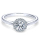Engagement Ring 14k White Gold Diamond Halo