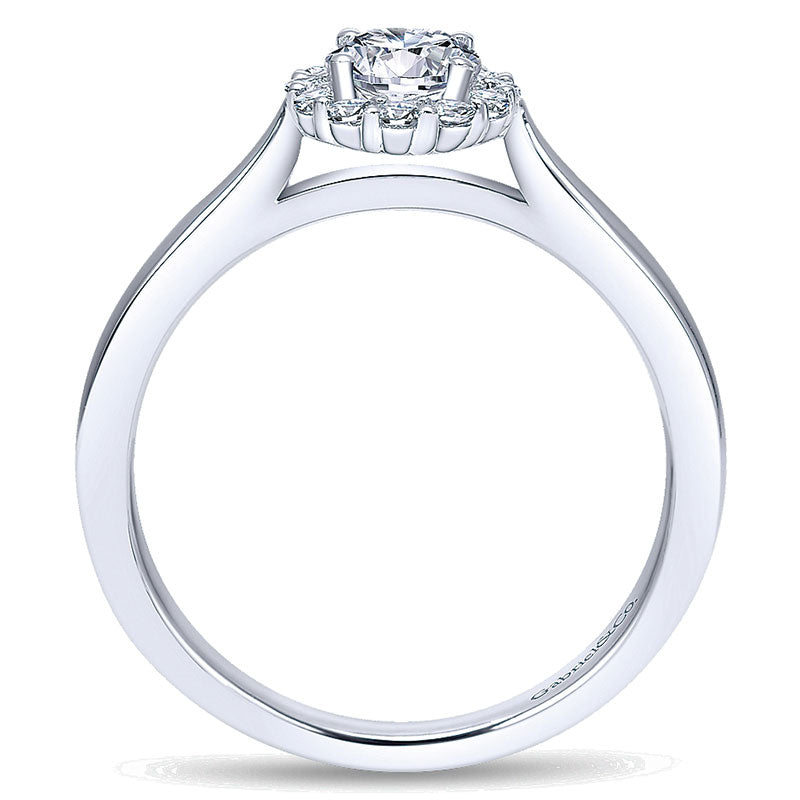 Engagement Ring 14k White Gold Diamond Halo