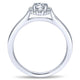 Engagement Ring 14k White Gold Diamond Halo