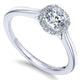 Engagement Ring 14k White Gold Diamond Halo