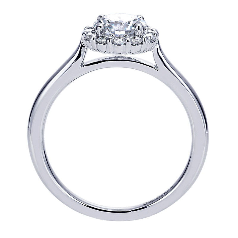 Engagement Ring 14k White Gold Diamond Halo