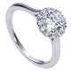 Engagement Ring 14k White Gold Diamond Halo