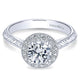 14K White Gold Diamond Halo 14K White Gold Engagement Ring ER8709W44Jj