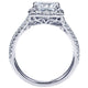 Engagement Ring 14k White Gold Diamond Halo
