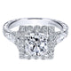 Engagement Ring 14k White Gold Diamond Halo