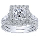 Engagement Ring 14k White Gold Diamond Halo