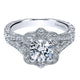 Engagement Ring 14k White Gold Diamond Halo