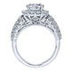 Engagement Ring 14k White Gold Diamond Halo