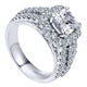 Engagement Ring 14k White Gold Diamond Halo