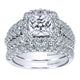 Engagement Ring 14k White Gold Diamond Halo