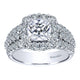 Engagement Ring 14k White Gold Diamond Halo
