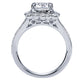 Engagement Ring 14k White Gold Diamond Halo