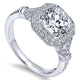 14K White Gold Diamond Halo 14K White Gold Engagement Ring ER8985W44Jj