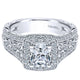 14K White Gold Diamond Halo 14K White Gold Engagement Ring ER9041W44Jj