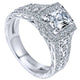 14K White Gold Diamond Halo 14K White Gold Engagement Ring ER9041W44Jj