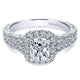 14K White Gold Diamond Halo 14K White Gold Engagement Ring ER9074W44Jj