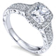 14K White Gold Diamond Halo 14K White Gold Engagement Ring ER9074W44Jj