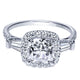 Engagement Ring 14k White Gold Diamond Halo