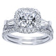 Engagement Ring 14k White Gold Diamond Halo