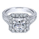 Engagement Ring 14k White Gold Diamond Halo