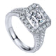 Engagement Ring 14k White Gold Diamond Halo