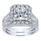 Engagement Ring 14k White Gold Diamond Halo