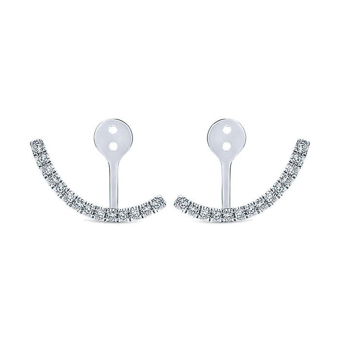 14k White Gold Diamond Jacket Earrings